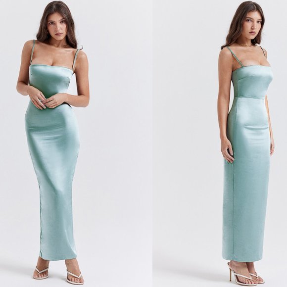 HOUSE OF CB 'Costanza' Light Jade Maxi Dress NWOT - Picture 3 of 12